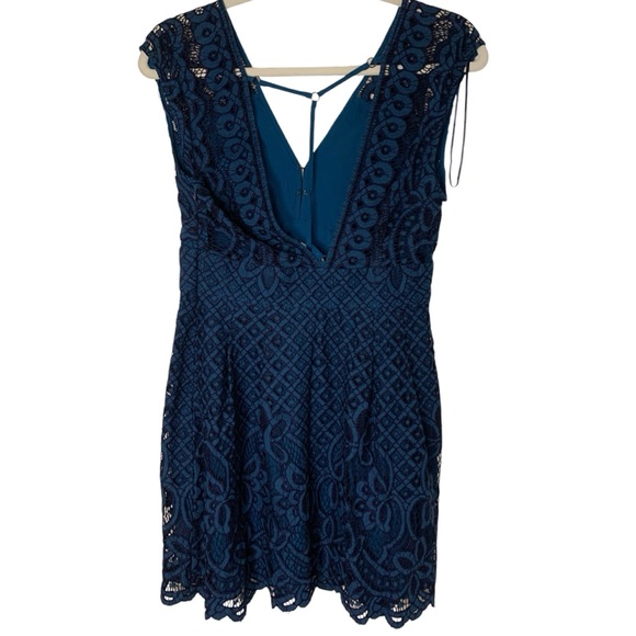 NWT Free People One Million Lovers Size 6 Blue Lace Festival Boho Fairy Dress - Picture 4 of 10